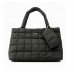 Quilted Tote Handbag with Detachable Pouch, Lightweight Large Capacity Shoulder Bag for Women – Stylish Work, Travel & Everyday Use 
